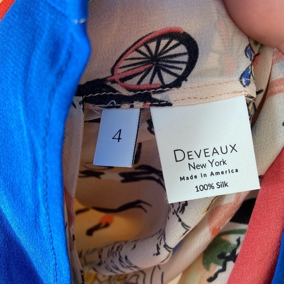 Deveaux- Silk Shirtdress Handkerchief Hem Summer Print Dress - Picture 9 of 15